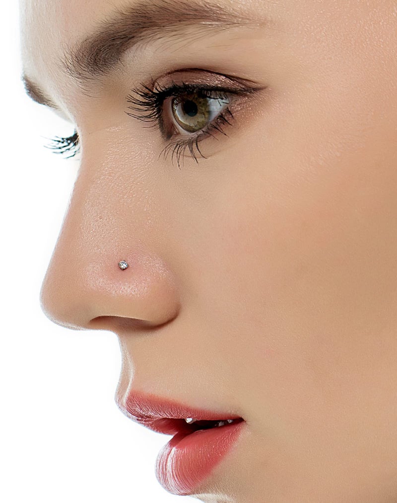 Tornito 20G 10Pcs Stainless Steel Screw Shaped Nose Studs Rings CZ Nose Ring Labret Nose Piercing Jewelry for Men Women Silver Tone 1.5mm-2mm-2.5mm-3mm-3.5mm CZ - Image 2